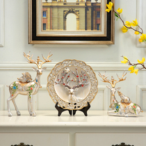 Modern simple entrance wine cabinet decoration Nordic home living room TV cabinet Lucky deer decoration Housewarming wedding gift