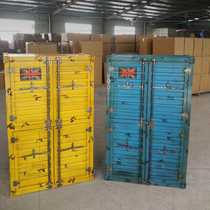 Container Industrial Wind Cabinet Locker Iron Art Old Retro Storage Cabinet Bucket Cabinet American Vertical Cabinet Wardrobe Bookcase