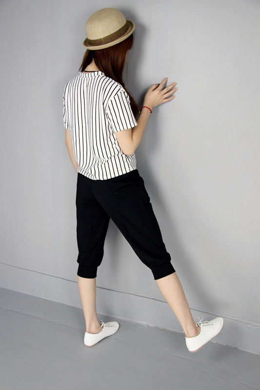 2015春夏季英文字母女运动裤 哈伦修身韩版小