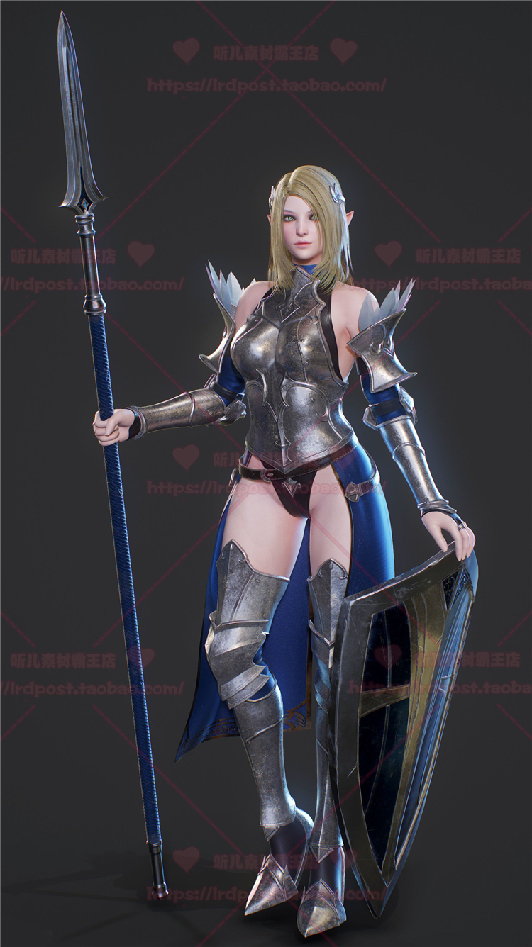 3dmax影视精武女骑士3d模型次世代maya - cg素材