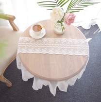 American fresher white round tea table lace tablecloth cloth cover towels