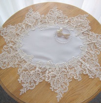 Retro French Oval Lace Gebouo Style Light Grey Palace Table Lamp Dust-Proof Cover for Decorative Dining Mat