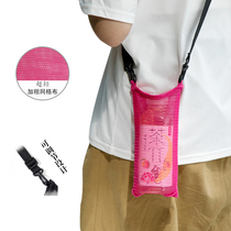 Insulation cup portable strap net pocket cup sleeve can be slanted across the water cup portable beverage kettle 350-500ml with lanyard