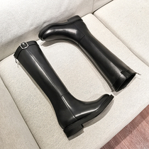 (Off-season clearance)Long barrel Martin boots Womens boots Boots Belt buckle Leather high boots Knee-high Knight boots