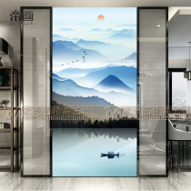 Art glass screen partition living room double-sided light transmission effect entrance entrance shoe cabinet wet and dry area New Chinese landscape