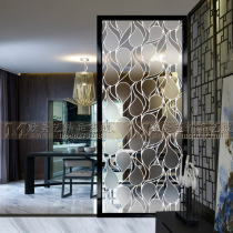 Art glass partition screen Living room translucent entrance tempered frosted process Modern minimalist style entrance background wall