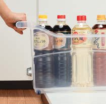 Japan Imported Kitchen with Handle Rail Cleaning Box Kitchenware Panel Plastic Cabinet Storage Box