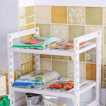 Japan imported kitchen cooker bowl dish frame with height adjustable tabletop plastic double - deck collection shelf