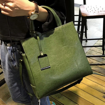 Womens 2021 New Vintage Fashion Womens bag leather simple large capacity soft leather Youth big bag Hand bag women