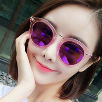 2021 new sun glasses women anti-ultraviolet tide round sunglasses round face Net red star with glasses big face