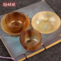 Natural horn cows hoof Cup creative kung fu tea cup small Bowl plate scraping bowl White Wine Wine Cup