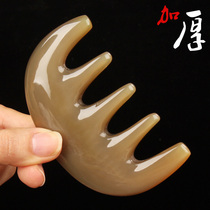 Natural horn comb pure scalp Meridian thickening large wide tooth curly hair anti-removal female head massage comb