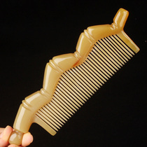 Thickened natural horn comb pure large white horn comb meridian massage comb men and women Valentines Day gift comb