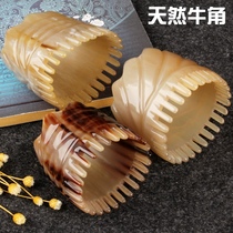 Natural horn comb Pure Massage shampoo comb scalp head Meridian comb big tooth wide tooth anti-hair comb