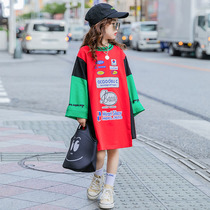 Girls T-shirt long sleeve autumn 2021 New Korean girl fashionable tide clothes children long style foreign base shirt