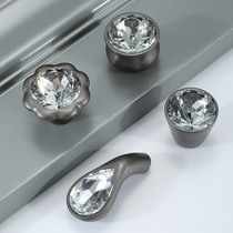Crystal inlaid handle cabinet door drawer single hole handle cabinet door handle wardrobe bathroom cabinet handle hardware