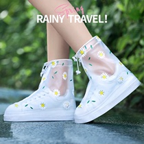 women's rainproof waterproof slip-resistant thick wear resistant shoe cover children's rainy day silicone rainproof boot cover transparent foot cover men