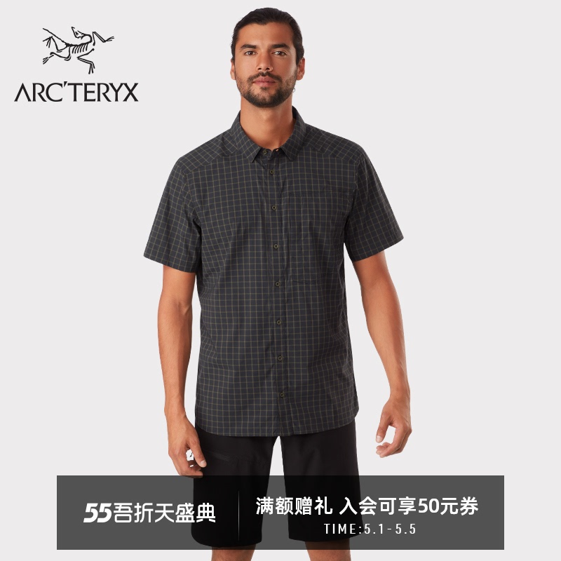 ARC'TERYX始祖鸟 男子 轻量  RIEL SHIRT  短袖衬衣 