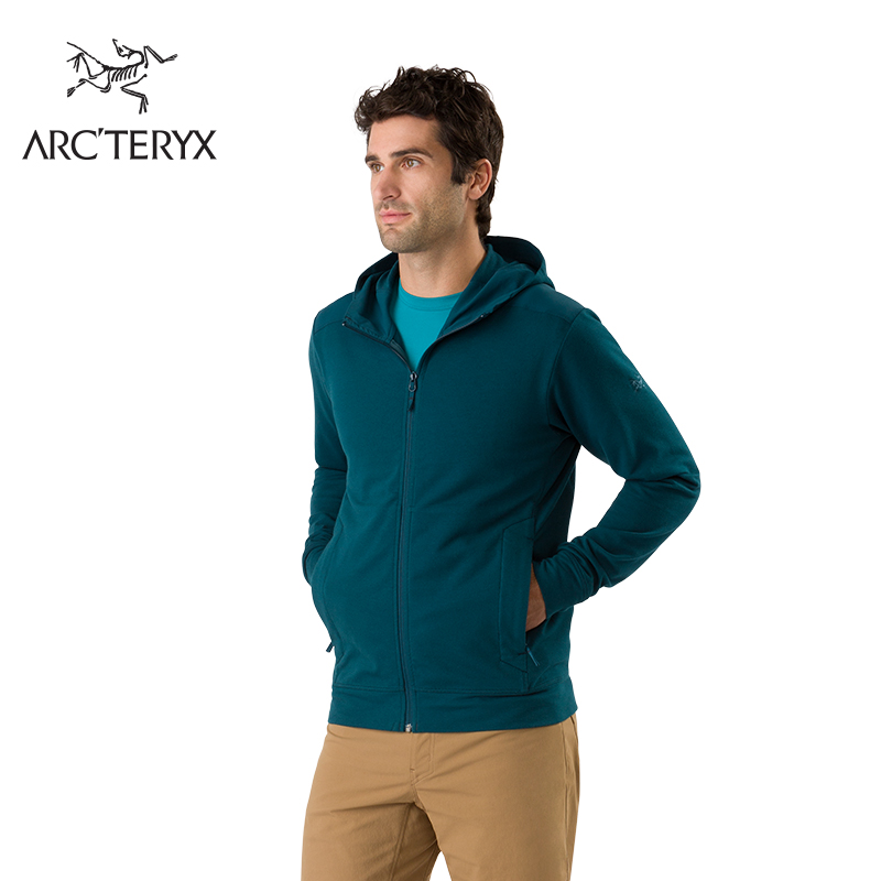 Arcteryx始祖鸟 男款户外日常休闲弹力连帽针织衫休闲外套 Kyson 