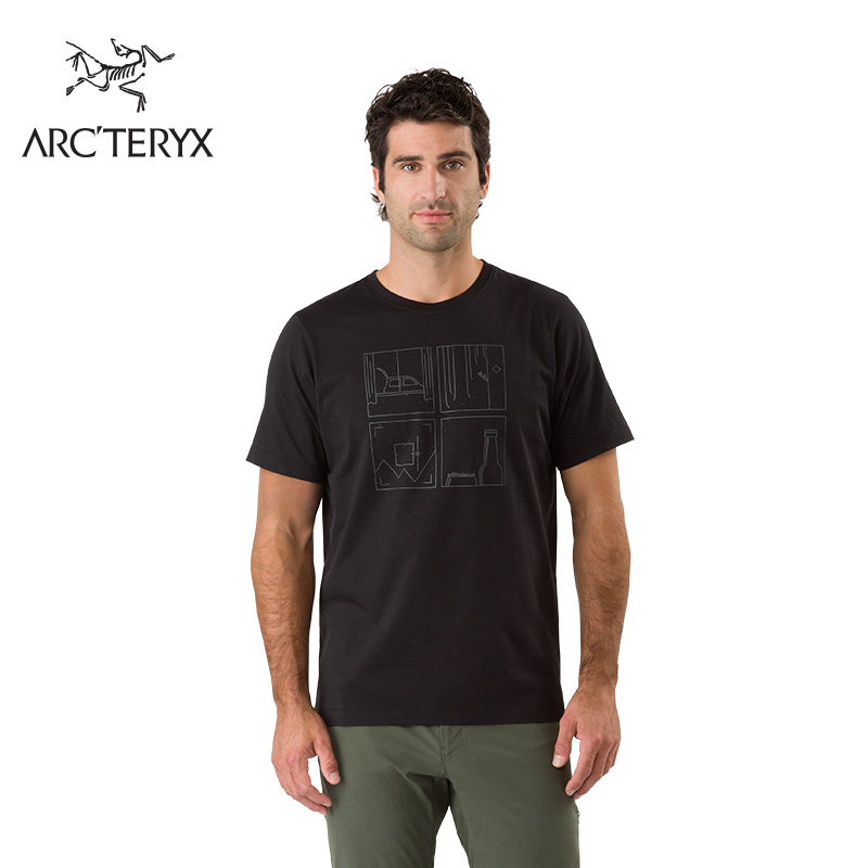 Arcteryx 始祖鸟男款户外休闲透气快干棉质运动短袖T恤Quadrants 