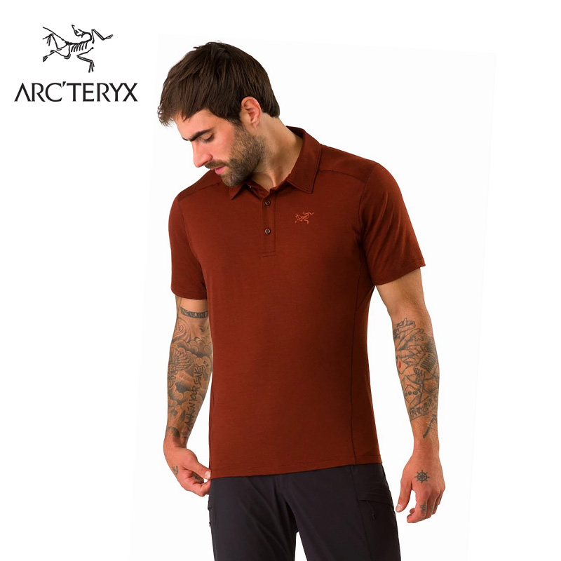 Arcteryx 始祖鸟男款春夏运动户外羊毛短袖T恤polo衫 Pelion Polo 