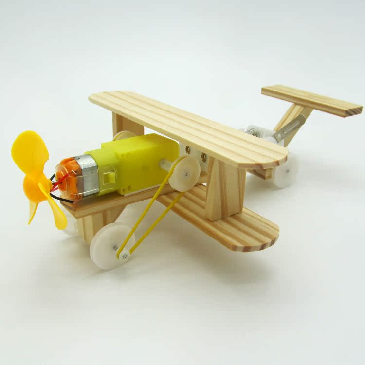 diy科技小制作 电动滑行飞机手工玩具科普模型益智拼装小学生作业