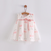 Special clearance girl doll collar dress summer girl baby net gauze dress little girl sleeveless skirt 23 years old child