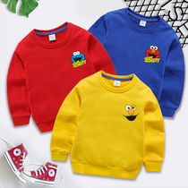 ins childrens clothing 2021 Spring and Autumn new childrens long sleeve men and women baby round neck pullover base shirt Cotton
