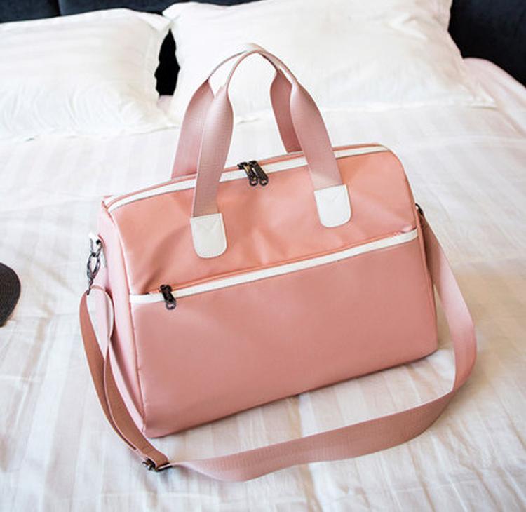 Travel bag female short distance light travel hand luggage bag Korean version of net Red large capacity dry and wet separation fitness