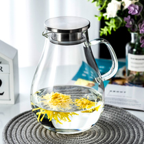 Cold kettle glass High temperature resistant explosion-proof cool kettle Home Japanese style cool water cup large kettle cool white open kettle water bottle