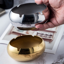 Multifunctional Stainless Steel Ashtrays Creativity Home Personality Trend Living Room Ktv Ashtrays Anti-Fly Ash Smoke Proof