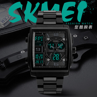men's sports waterproof double display time multifunctional personality creative trend electronic watch man