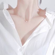 Plain silver sugar cube necklace Female ins wind niche simple light luxury clavicle chain 2021 new temperament net red explosion