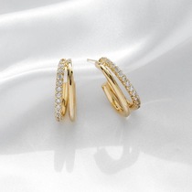 Simple high sense earrings 2021 new fashion gold temperament wild niche earrings female ins net red earrings