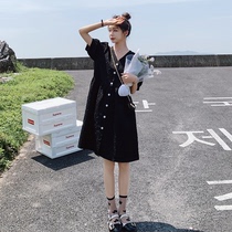 2021 summer Korean net celebrity thin personality dress female loose sexy student vacation mid-length skirt trend