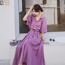 Niche French skirt Super fairy first love gentle wind dress 2021 summer vacation seaside loose waist long skirt female