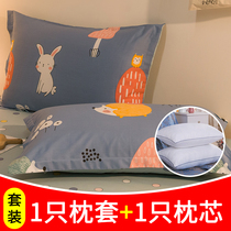 Art Emperor pillow cotton pillowcase double household pillow core set Student dormitory single cervical spine pillow a pair of shoot 2