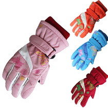 Childrens ski gloves Skating girls outdoor warm and cold-proof girls gloves girls waterproof ski gloves