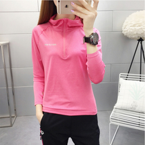 Outdoor hooded sunscreen quick-drying clothes Womens t long-sleeved T-shirt slim-fit elastic breathable sports mountaineering running yoga top