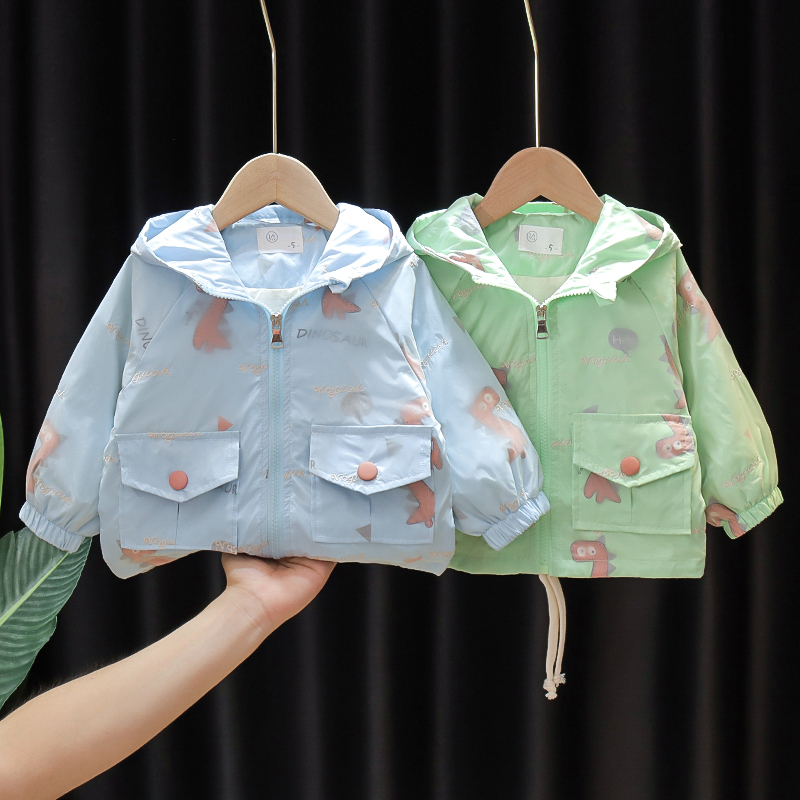 Childrens clothing boy coat Baby spring and autumn ocean jacket 2020 new baby children cartoon punching trench coat top