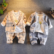 Childrens clothing boys autumn suit 2019 new childrens suit three-piece baby Foreign style spring and autumn Korean version of leisure tide