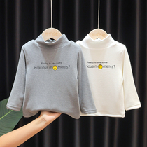 Baby winter high neck base shirt new boy thick coat baby Foreign style plus velvet warm long sleeve T-shirt tide t