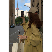 Early autumn khaki 2021 New windbreaker coat womens spring and autumn medium long small man Korean version of coat autumn