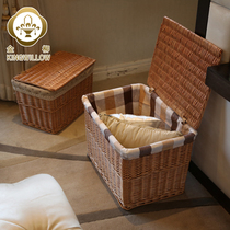 Golden willow woven storage basket laundry basket dirty clothes basket extra large rattan weaving finishing box storage box basket storage box