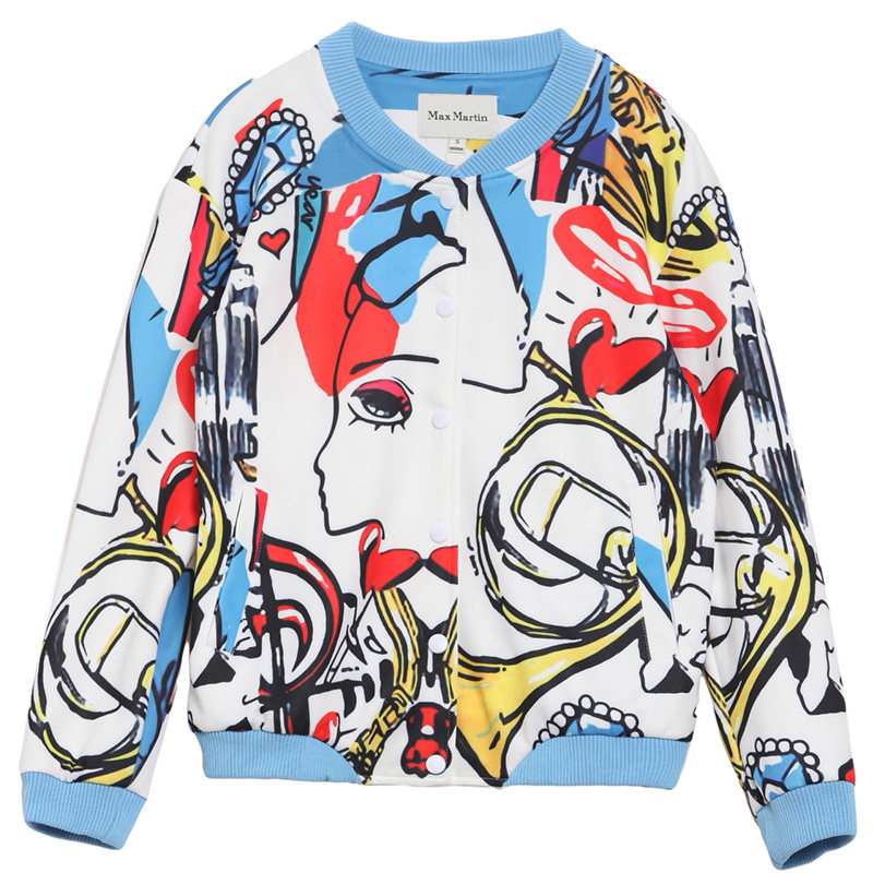  波普印花夹克棒球服