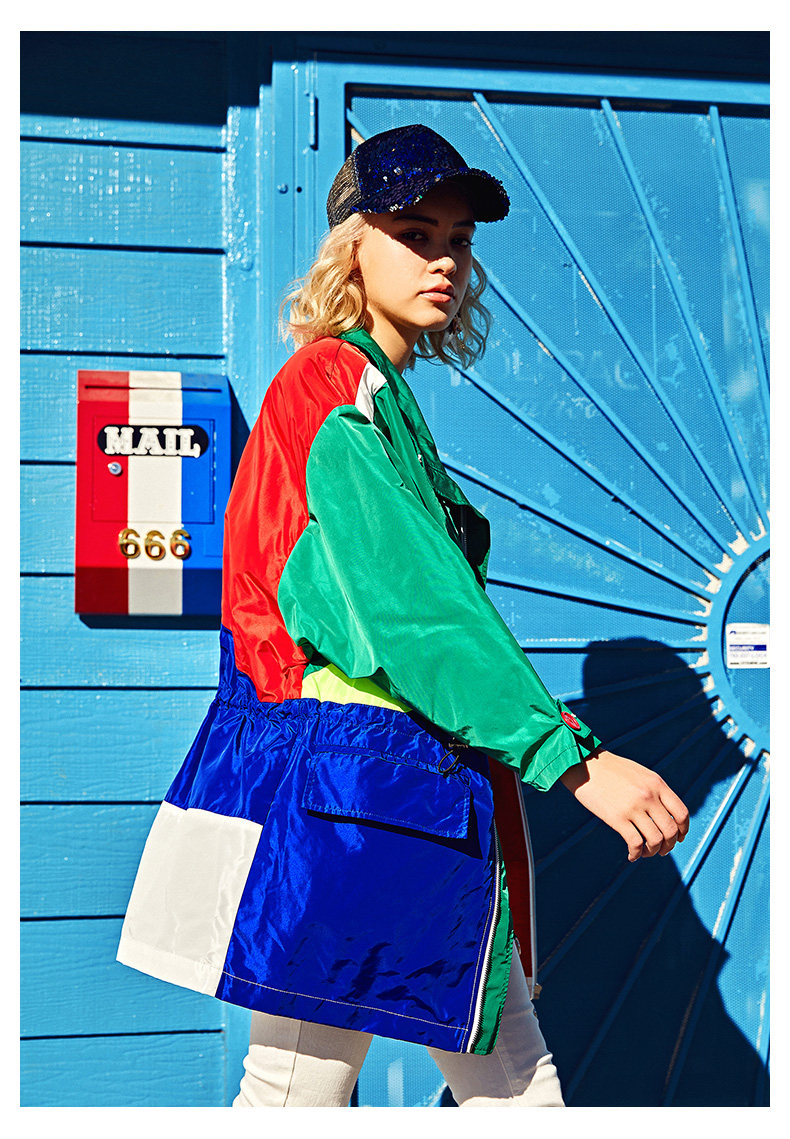 玛玛绨2018春装新款撞色宽松bf风衣女中长款百搭韩版