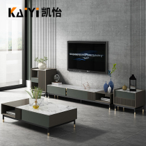 Rock plate tea table TV cabinet Composition Nordic modern light lavish Living room Serie style minimalist marble ground cabinet Cabinet Side Cabinet