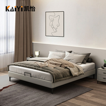 No headboard ideostyle minimalist master bedroom with large bed Nordic modern minimalist light lavish children Qi edge storage double leather bed