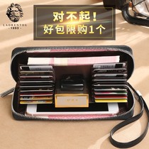 The old mans head card bag mens wallet long leather multi-card coin purse Card bag large capacity fashion card holder card sleeve