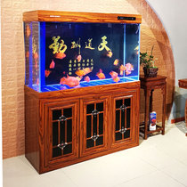Minjiang ultra-white fish tank aquarium living room household landing 1 5 meters large bottom filtration free water ecological fish tank replacement